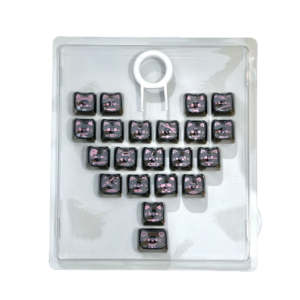 21 Keycap Set MAO Height PC Clear Black Heart Cute Custom Keycaps