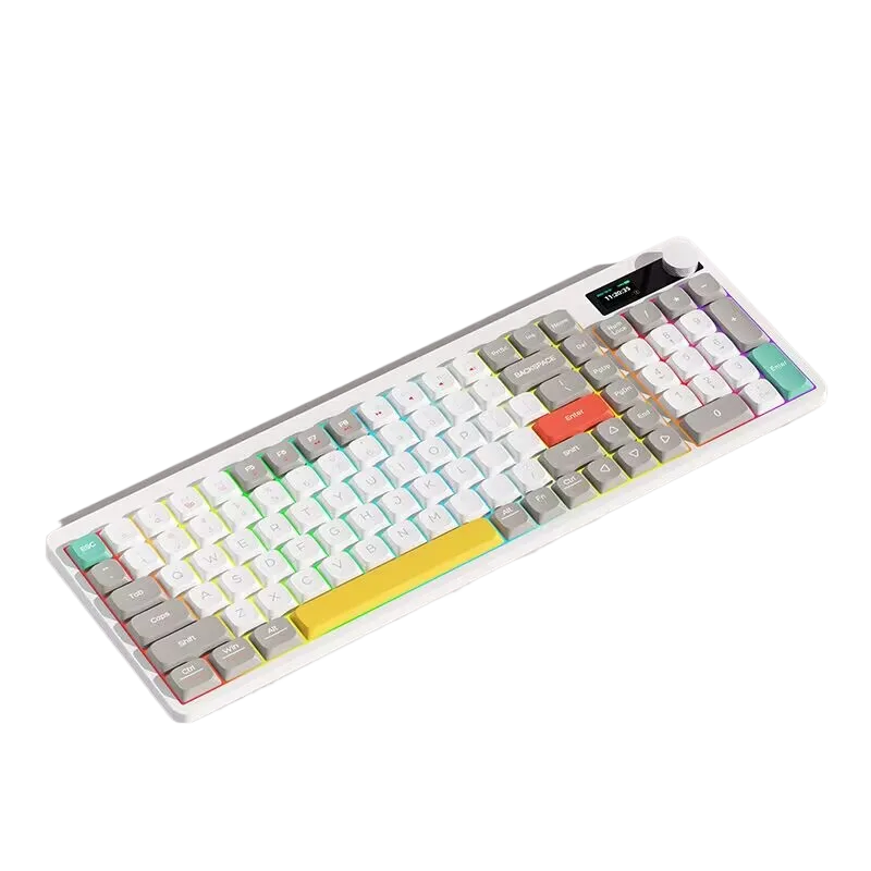 image-140-1.webp YK100 Low-Profile Mechanical Keyboard, Screen, Wireless/Wired, Dye-Sub PBT Keycaps for custom mechanical keyboard keycap sourcing main product image