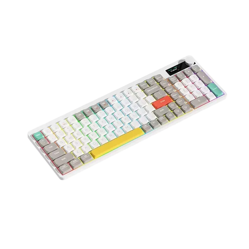 image-141-1.webp YK100 Low-Profile Mechanical Keyboard, Screen, Wireless/Wired, Dye-Sub PBT Keycaps for custom mechanical keyboard keycap sourcing product gallery image 2